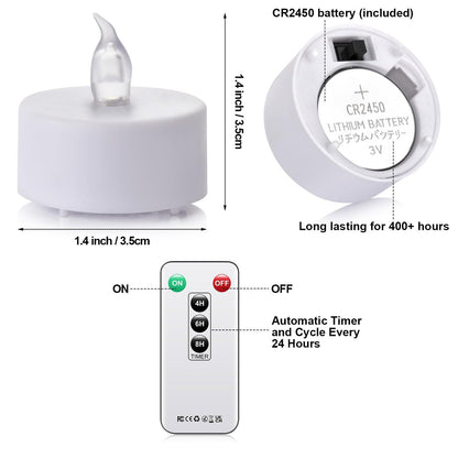 LED Tea Lights with Remote Control: Battery Operated Realistic and Bright Flickering Long Lasting 400+Hours Flameless Candles for Home Decor Holiday Wedding Party Valentine's Day(12pcs WarmWhite)