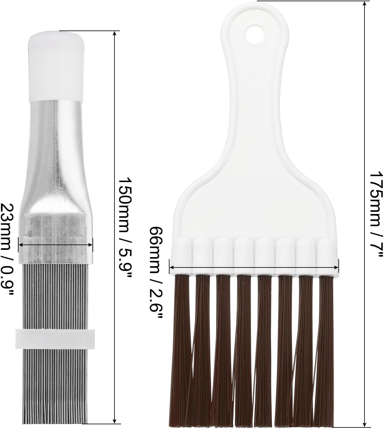 PATIKIL 2 Set Air Conditioner Fin Comb, Stainless Steel Condenser Fin Straightener & Cleaning Brush Tool