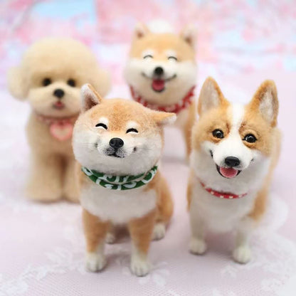 BKDRL Dogs Needle Felt Needle Felting Kit Wool Felting Kit for Beginners Includes All Tools and Instructions (Teddy)