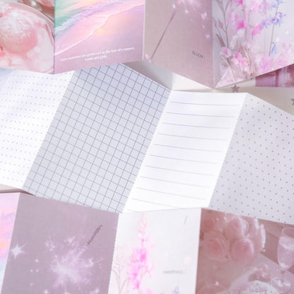Doukado 120 Sheets Aesthetic Landscape Memo Pads, 2.6x4.1 Cinematic Scenery Scrapbooking Supplies, 4 Packs Modern Nature Note Paper for Junk Journaling, DIY Collage & Creative Planning