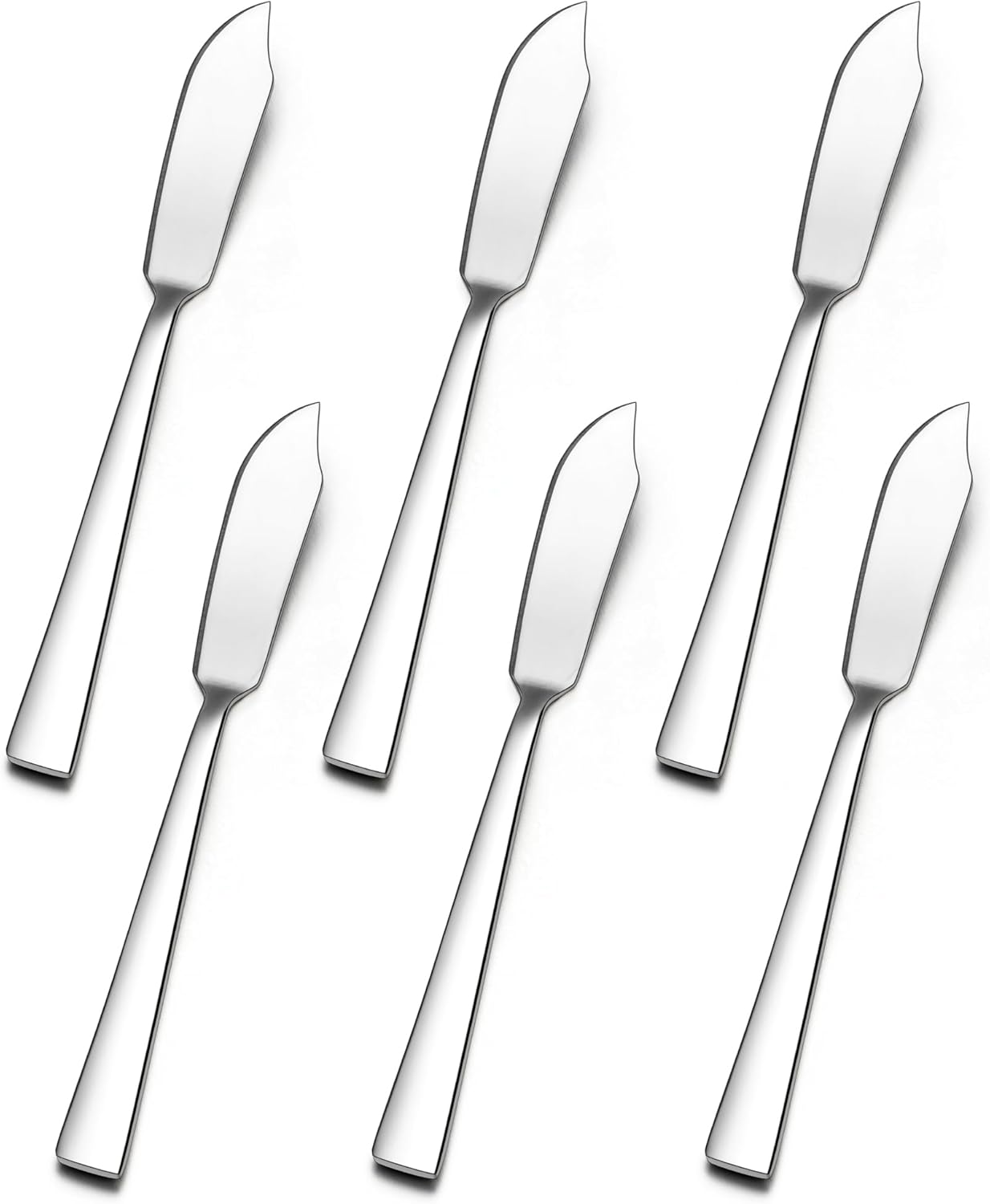 E-far 6 Pack Butter Spreader Knife Set, 7-Inch Stainless Steel Cheese Dessert Knives for Kitchen and Parties
