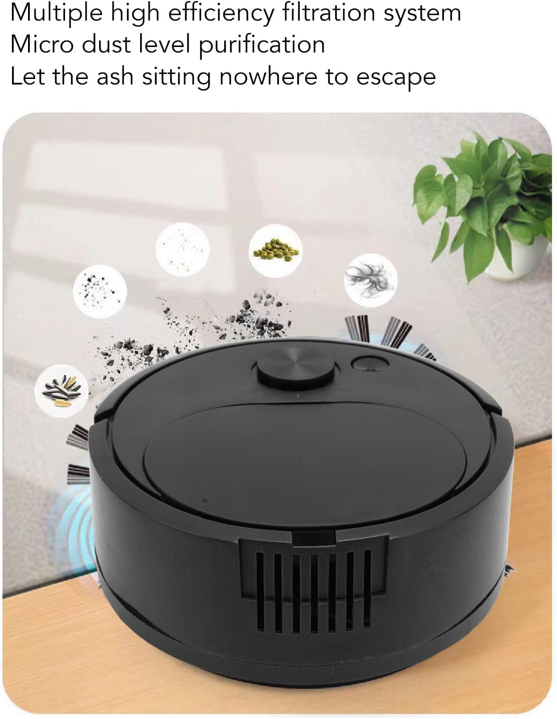 Luqeeg Robot Vacuum Cleaner, USB Charging Smart Sweeping Robot, Strong Suction Sweeper Vacuum for Wooden Flooring, Low