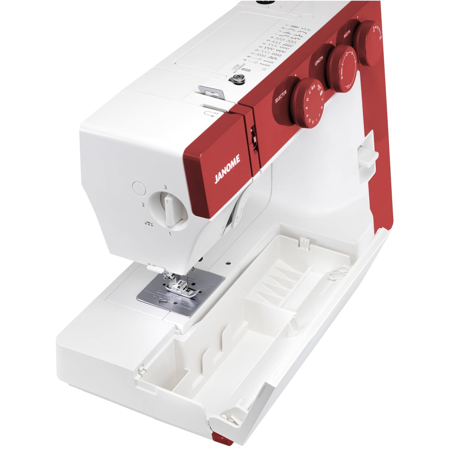 Janome 1522RD Mechanical Sewing Machine - Aesthetic Red Sewing Machine for Beginners, 22 Built in Stitches, 1 Step Buttonhole, Heavy Duty Metal Frame, Built in Needle Threader for Easy Use