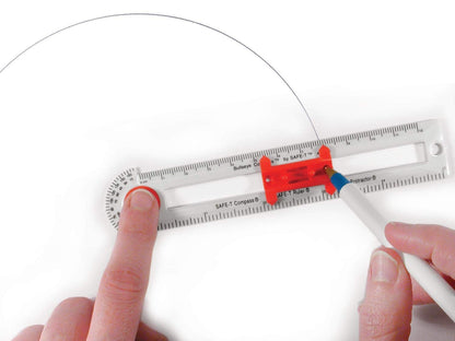 hand2mind Safe-T Compass, Bullseye Compass for Kids Math, Clear Plastic Compass for Drawing, Safety Kids School Supplies, Homeschool Supplies (Set of 30)