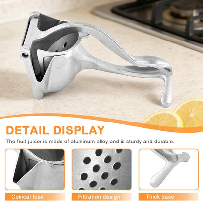 Aluminum Alloy Fresh Fruit Juice Extractor,Hand Juicer Squeezer Lemon Juicer Manual Hand Press with Ergonomic Grip For Orange Citrus Lime Grapefruit With 4filt er bag(Silver,Size:20 * 12 * 10cm)