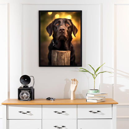 Black Labrador with Eyes Diamond Painting, Labrador Dog Diamond Painting Kits, 5D DIY Diamond Painting Kits for Adults, for Room Home Wall Decor Gift 12x16 inch