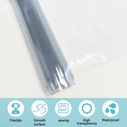 Clear Vinyl Sewing, Transparent PVC Vinyl Roll 15.7" x 48"(40cmx122cm) Super Clear Vinyl Sheets, 0.5 mm Waterproof Vinyl Fabric for Making Handags Bows, Bags and DIY Crafts