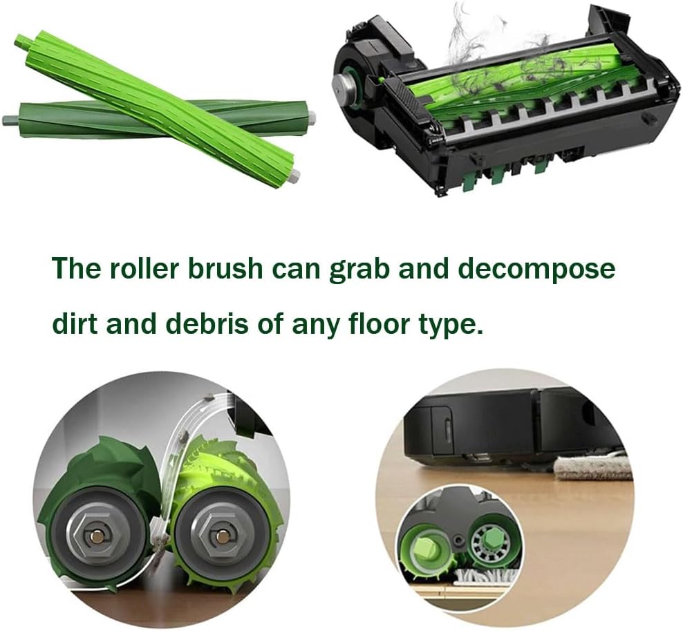 Replacement Parts for iRobot Roomba s9 (9150) s9+ s9 Plus (9550), Includes 2 Pack of Rubber Brushes, Filters, Bags