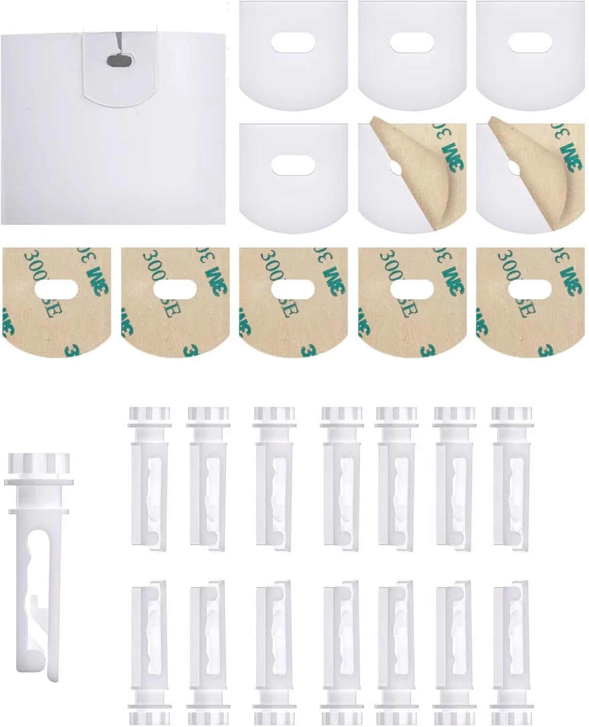 40 Sets of Clear Vertical Blind Repair Tabs, 80 PCS Blind Fixers with 15 PCS White Stem Parts for Vertical Blind Kit