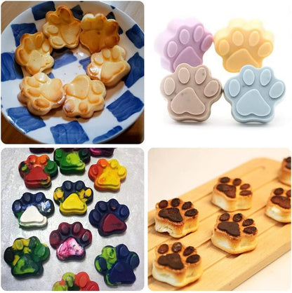 Silicone Molds Puppy Dog Paw and Bone, Non-Stick Food Grade Molds for Chocolate, Candy, and Cupcake Baking (Set of 4)