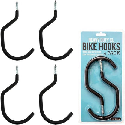 IMPRESA Bike Hooks for Garage Ceiling - Heavy Duty 100 Lbs Capacity, 7 x 4 in - Galvanized Steel & Non-Marring Finish