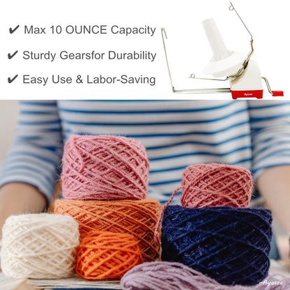 Yarn Ball Winder, Large Capacity Weaving Yarn Knitting Loom Crochet Swift Ball Winder DIY Knitting Needles Set, Hand Operated Yarn Ball Winder 10 Ounce (L22)