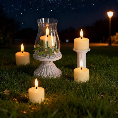 Ntewidbroansa Flameless Rechargeable Tea Lights with Remote Timer - LED Electric Candles Realistic Flickering for Valentines Decoration&Home Decor, Wedding Table, 6-Pack (Φ 1-1/2''×H 2'')