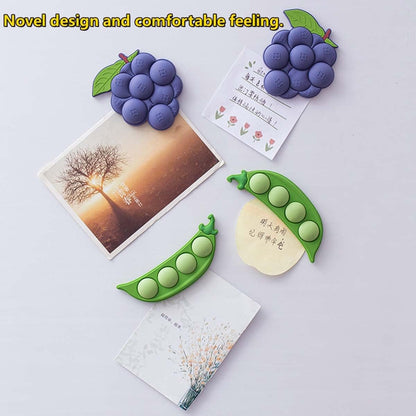 Fruit Magnetic Refrigerator Sticker, Creative Particle Magnetic Sticker, Blueberry, 2 Pcs
