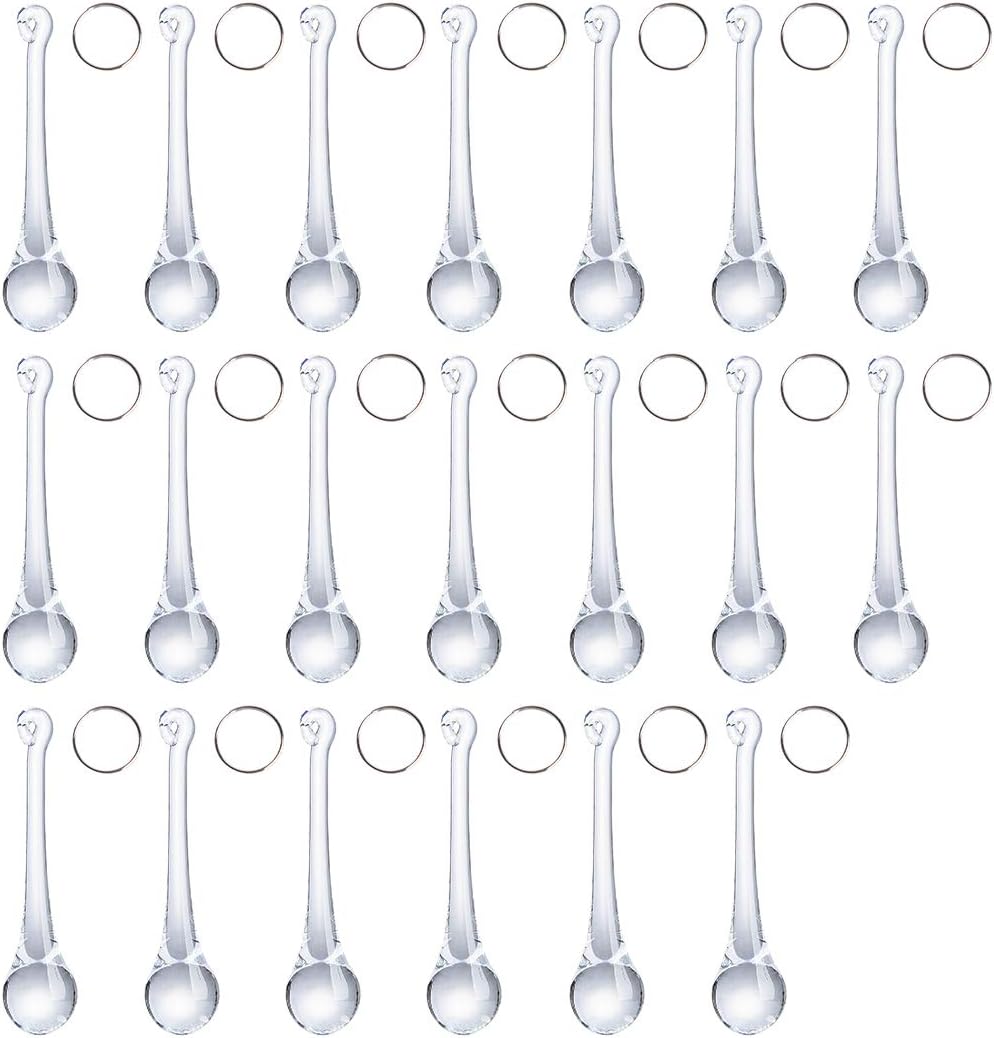 20pcs 3inch LONGWIN Crystal Teardrop Chandelier Pendant Parts Wedding Party Christmas Tree Decorations Ornaments