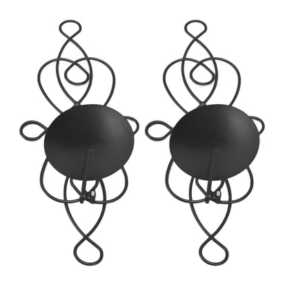 Wall Sconces Candle Holder, Set of 2 Iron Hanging Candle Sconce Holder Foldable Wall Candle Holder for Bedroom Dining Room (Black)