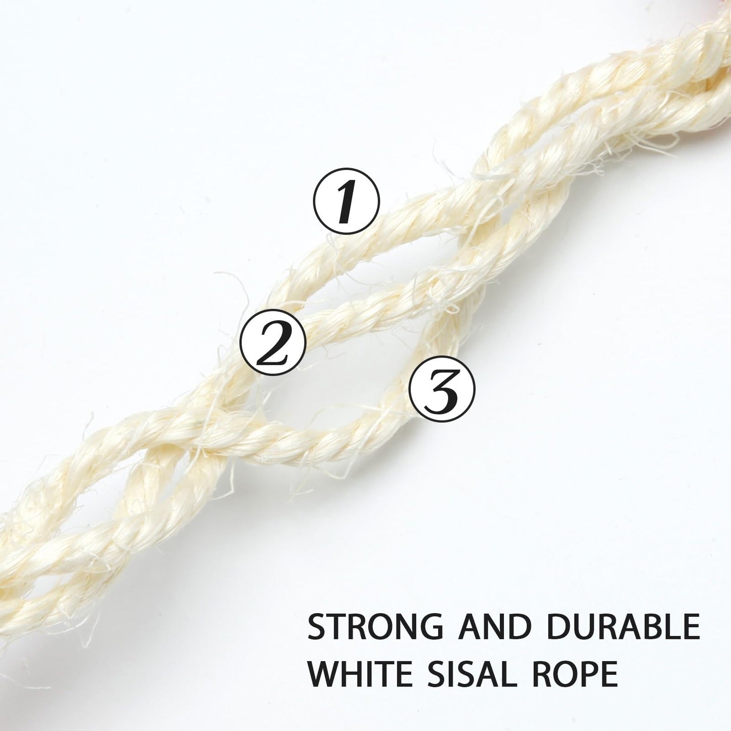 Natural Sisal Rope 1/4 Inch 32-Feet for Cat Tree Tower Repair and Replace Scratching Post, DIY Hemp Twine Rope for Cat Scratching Furniture Window Perch and Crafts Gardening Home Decorating