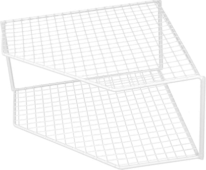 ARTIBETTER 2-Tier Iron Countertop Organizer, White Spice Rack, 20 in L x 8 in W x 5 in H, Lightweight and Portable