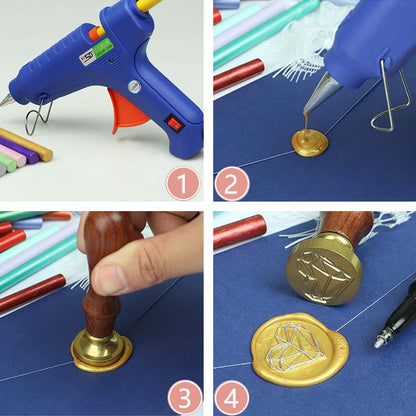 30 Pieces 7mm Sealing Wax Sticks for Glue Gun,PORXFLY Mini Wax Seal Sticks Great for Seals Stamp,Cards Envelopes,Wedding Invitations,Gift Wrapping,Wine Packages (Cerulean Blue)