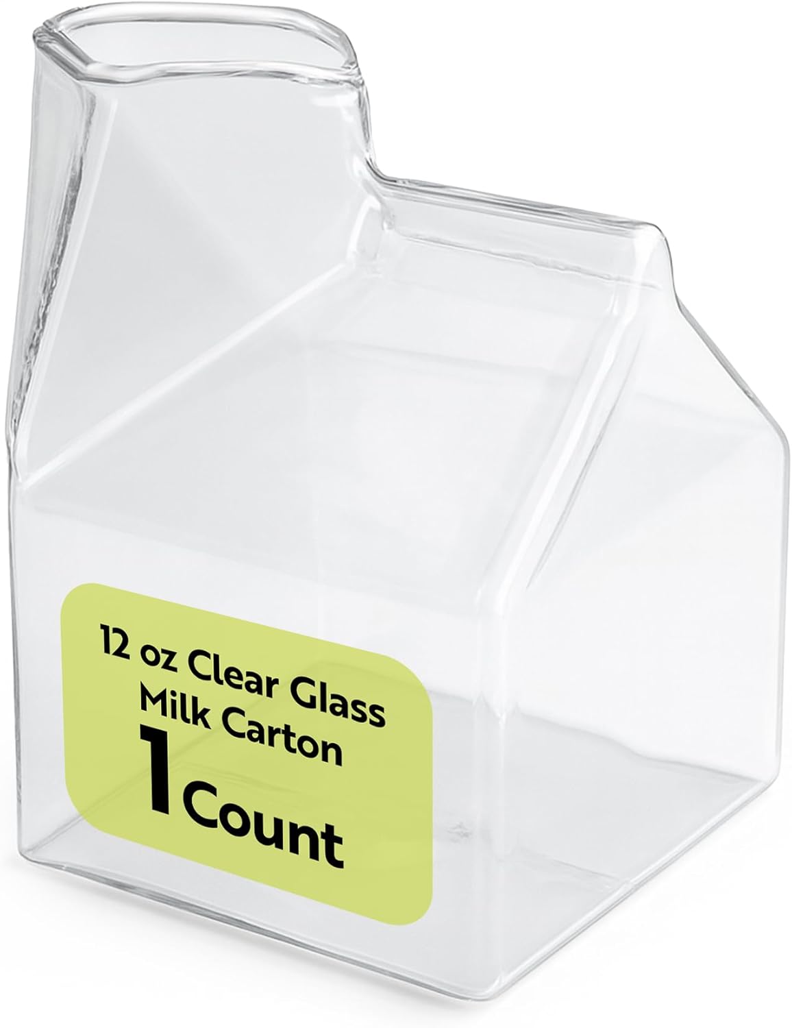 12 1 Restaurantware Ounce Glass Milk Carton Reusable Milk Carton Creamer - Durable Serve Cream Milk or Juice Clear