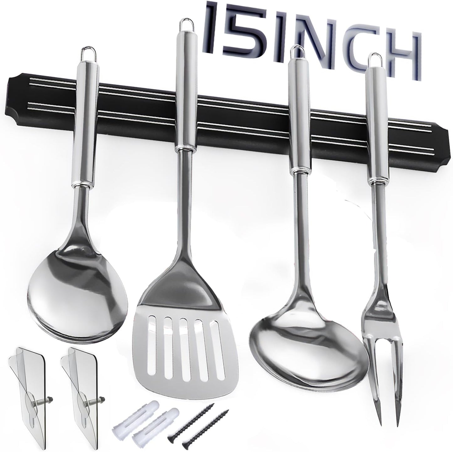 Magnetic Knife Holder for Wall, 15 Inch Knife Magnetic Strip, Space-Saving, Punch-Free Multipurpose Knife Rack