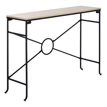 SAFAVIEH Home Collection - Lenin Console Table, Beige Ceramic Top with Black Metal Frame (CNS3706A)