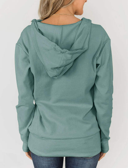 Fallorchid Womens Quarter Zip Pullover Hoodies Casual Long Sleeve Sweatshits with Pocket (Mint, Small)
