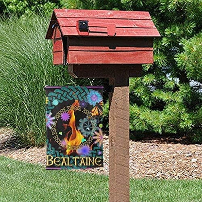 Wicca Wiccan Beltane Pagan Welcome Flag, Outdoor Holiday Party Decorations, Double Sided 12 x 18 Inch Yard Decor