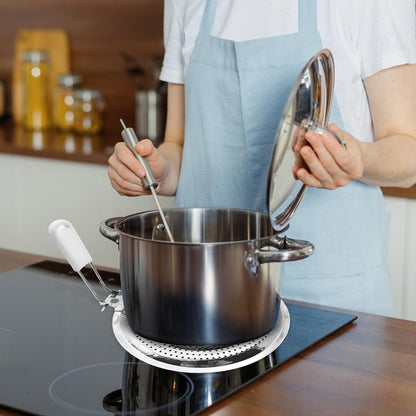 Heat Diffuser,Stainless Steel Heat Diffuser With Cool Touch Handle for Gas and Electric Stove Induction Cooktop Compatibility Simmer Plate Even Heat Distribution Food Warmer(size:7.99 x 7.36inch)