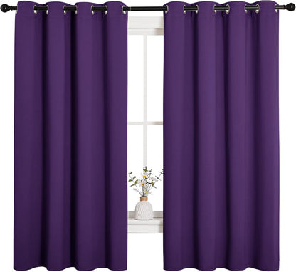 NICETOWN Blackout Draperies Curtains - Thermal Insulated Triple Weave Panels, Set of 2 (55 x 68 inches, Royal Purple)