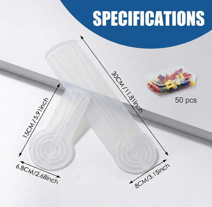 2PCS Mandala Ruler Circle Drawing Tool with 50 PCS Push Pins: Clear Acrylic Compass Circle Stencil - Draw Concentric Circles up to 8.5” & 19.5” for Dot Art, Geometric Patterns & Painting Grids