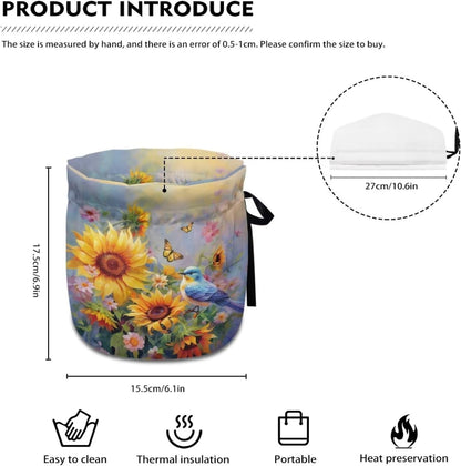 Sunflower Butterfly Hummingbird Tea Pot Dust Cover: Insulated Kettle Cover for Home Kitchen, Easy to Clean and Portable