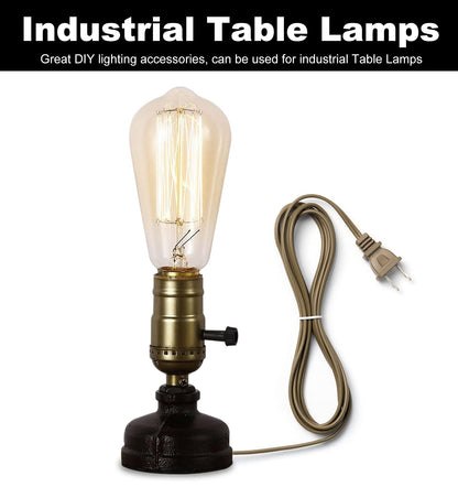 Lamp Making Kit, Lamp Parts for Repair Replacement or Rewire Table and Floor Lamps, 3 Way Socket 12 Foot Matching Cord and Essential Hardware, DIY Lamp Kits for Do It Yourself (Antique Brass)