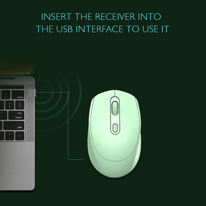 ONE-UP Wireless Mouse, 2.4G, Silent, USB Nano Receiver, for Laptop, Chromebook, PC, Mac, Windows and School Work (Black)