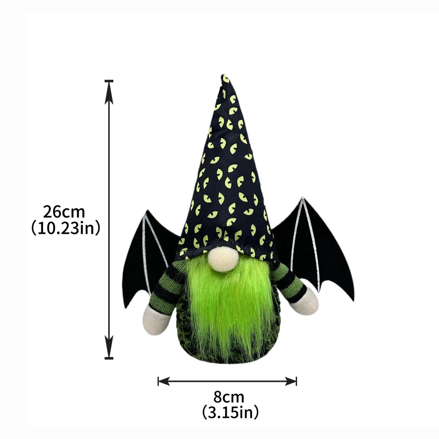 Dylayos Halloween Gnomes Decorations for Home, Set of 2 Plush Bat Wing Gnomes, Handmade Tomte Gnome Dolls for Halloween Decor, for Women, Christmas, Party