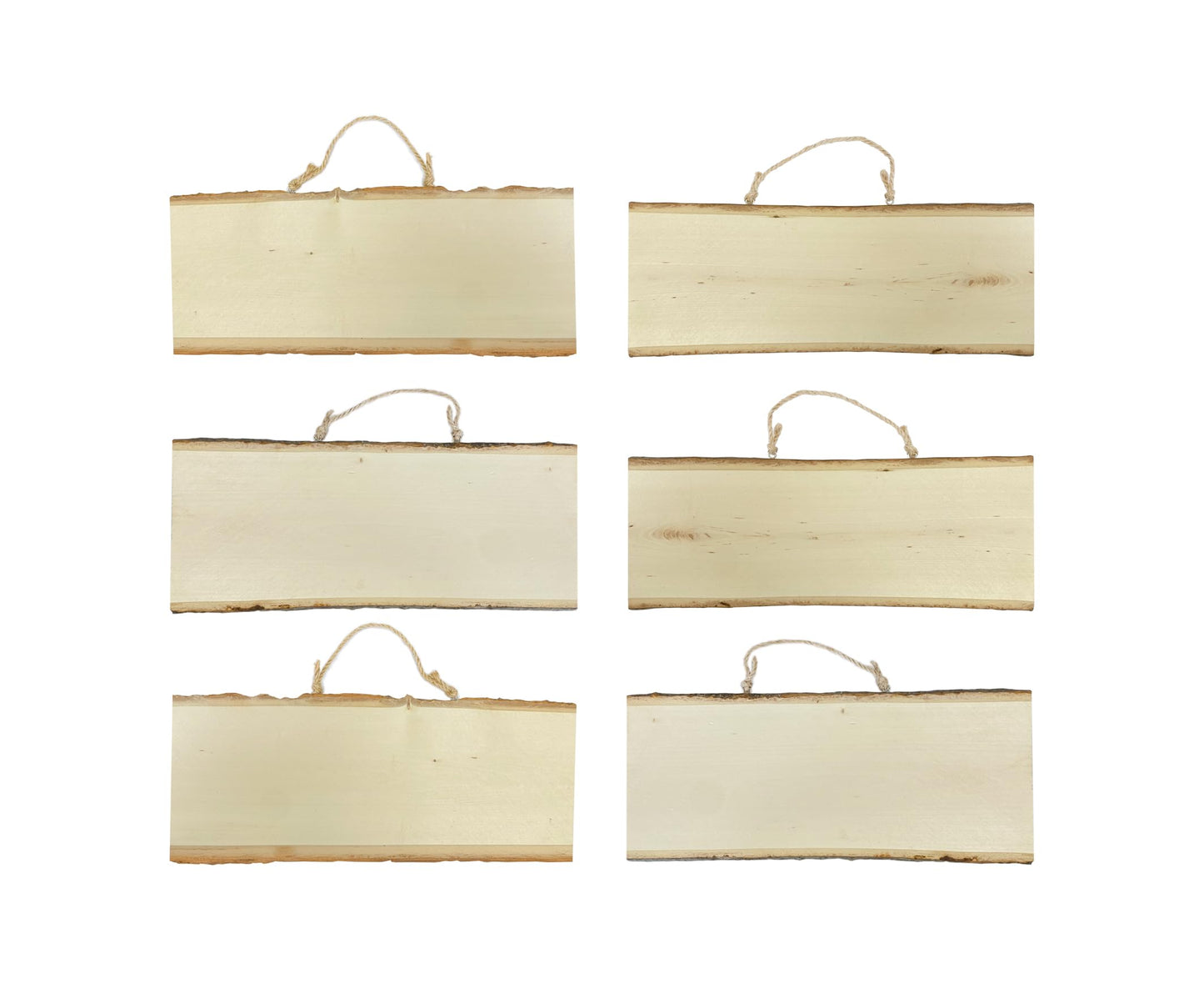 6-Pack Wood Signs Basswood Rectangle Plaque Wooden Slice for Crafts Burning Carving (6x14x0.42In)
