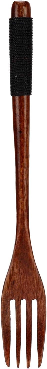 Wooden Spoon Fork, Long Handle Fork for Japanese Dinnerware, Camping Outdoor Kitchen Cooking