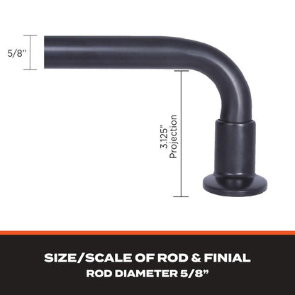 Sun Zero – Wrap Around Curtain Rod, Blackout Room Darkening Design with 5/8" Steel Tube, Adjustable 28–48", Black