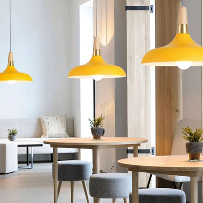 ELEFOCUS Simplicity Pendant Lamps,E27 1-Head Chandelier,Colored Hanging Metal Lampshade,Office Ceiling Lighting Fixture(Color:Black)