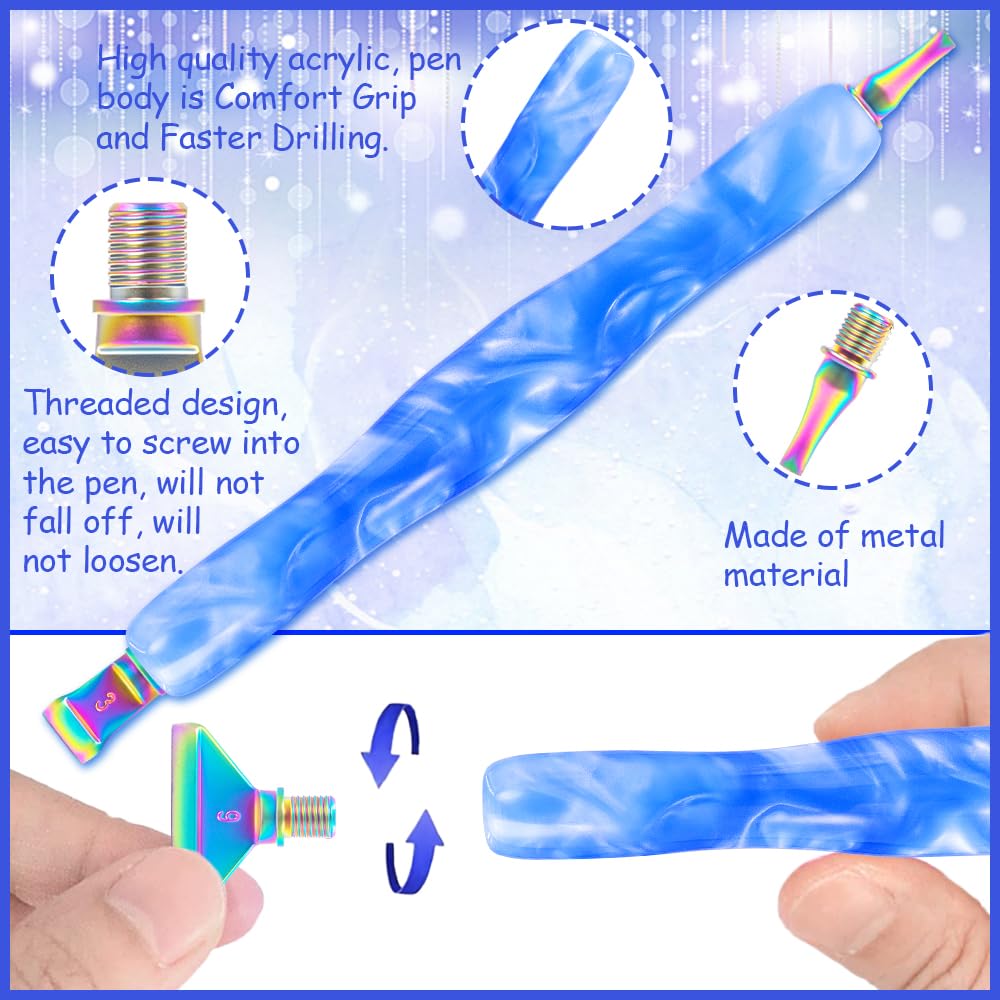 Praise V Do Diamond Painting Art Drill Bead Dot Pick Pen Kit Tool Accessories Ergonomic Stylus with Screw Holes for 5D Diamond Paint Nail Art 4Liu