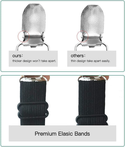 Adjustable Bed Sheet Clips, Heavy Duty Sheet Fasteners Holder Straps for Mattress, Sofa, Couch, Recliner