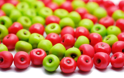 1shopforyou 40-Piece Red & Green Mini Apple Decorative Set – Clay Display Accents for Home Décor & Craft Styling