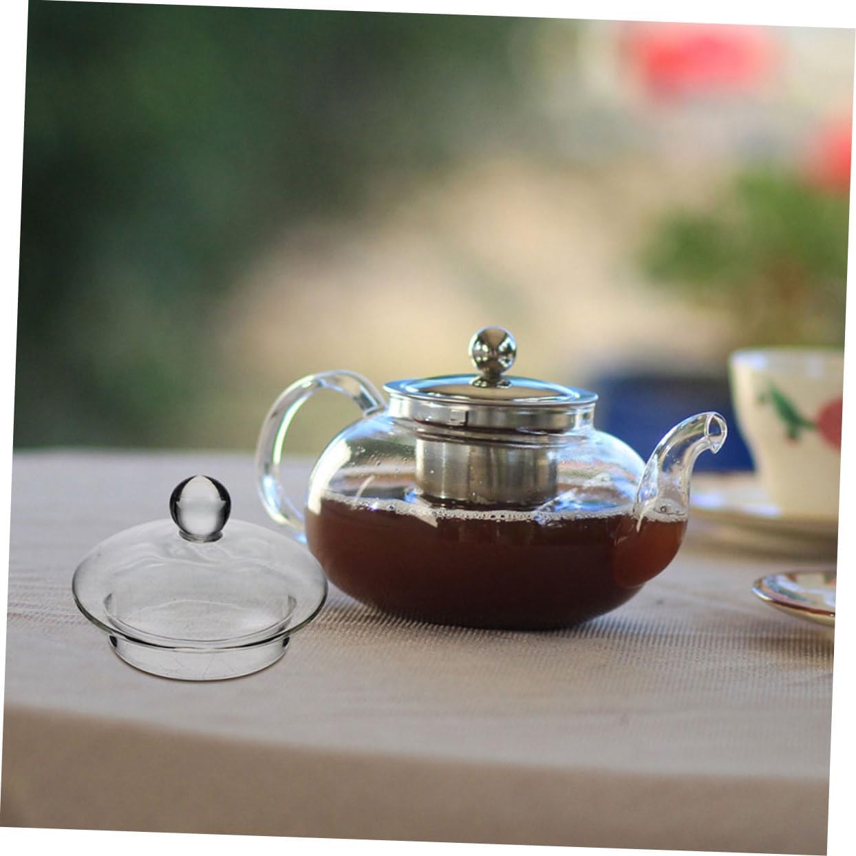 Small Glass Teapot Lid, Clear Replacement Caps for Tea Steeper, Kettle Lid, and Tea Set Cover
