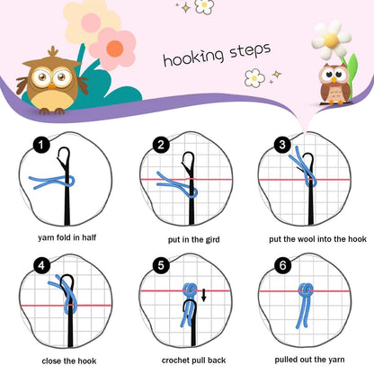 DIY Latch Hook Pillow Kits for Adults Yorkshire Terrier Dog in Flowers Printed Pillowcase Crochet Yarns Hooking Handmade Pillow Cover Cushion for Home Sofa Decoration 17x17inch-7