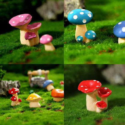 JKanruh 80 Pcs Miniature Resin Mushroom,Cute Mushrooms Fairy Garden Moss Landscape Ornaments for Outdoor Decoration,Home Décor,Cake Decoration,DIY Crafts …