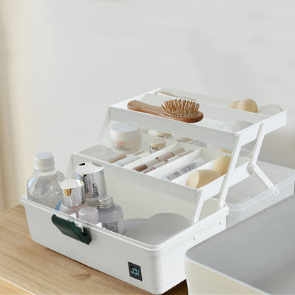 WEWLINE 13-Inch Art Box Organizer 3-Layer Craft Storage Organizer Sewing Kit Box with Handle Art Bin for Home,School,Office,Travel