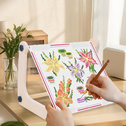 Adjustable Embroidery Table Stand, Cross Stitch Hoop Stand, Wood Embroidery Holder for Lap or Table Top Cross Stitch or Tapestry Needlepoint Embroidery, 2 Sizes Rod ( 11.8" and15.75)