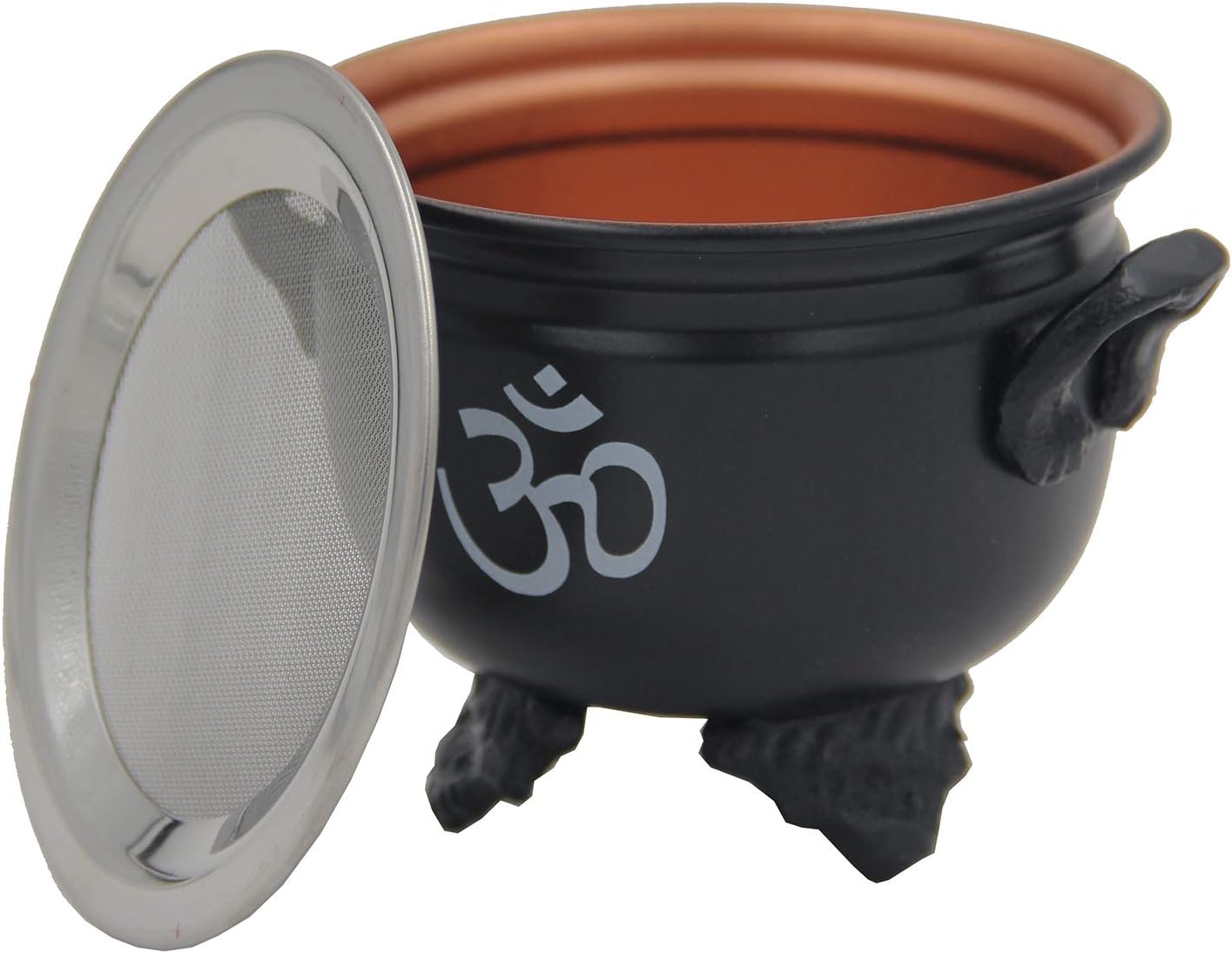 Large Metal Charcoal Incense Burner, OM Design