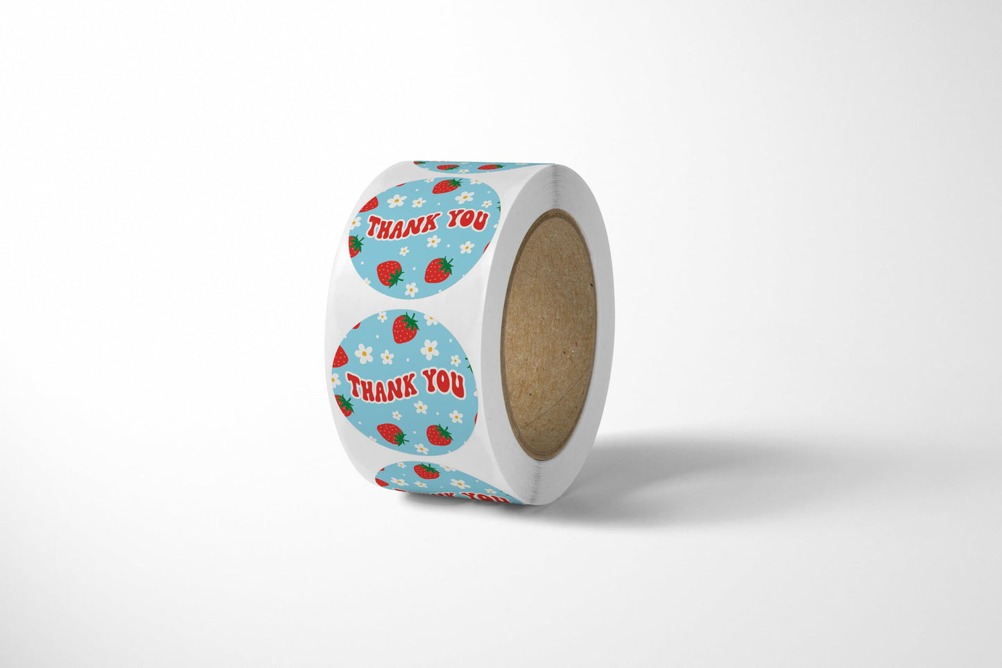 Package Mint 1.5" Round Cute Thank You Stickers - 500 Count Thank You for Supporting My Small Business Stickers - Waterproof and Self-Adhesive Seals for Boxes, Gift Bags, Envelopes - Strawberry