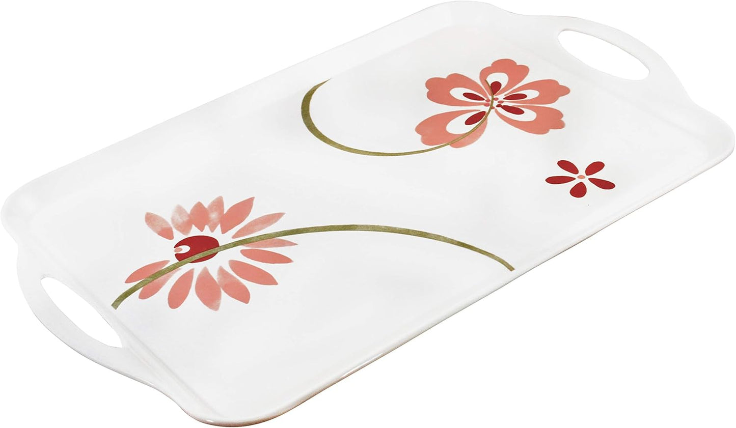 Durable Rectangular Melamine Serving Tray in Classic Design